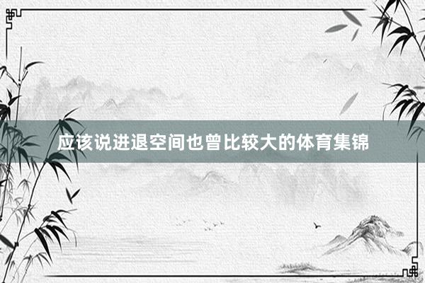 应该说进退空间也曾比较大的体育集锦