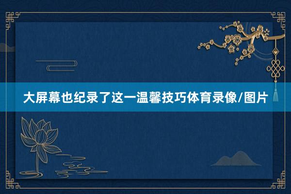 大屏幕也纪录了这一温馨技巧体育录像/图片
