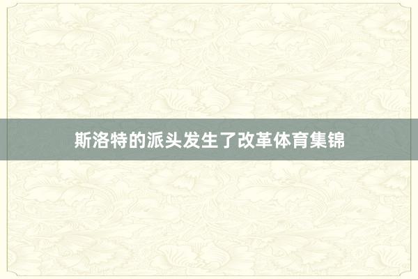 斯洛特的派头发生了改革体育集锦