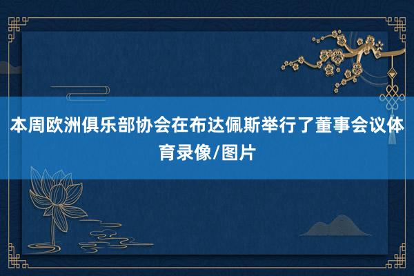 本周欧洲俱乐部协会在布达佩斯举行了董事会议体育录像/图片