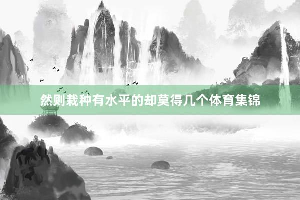 然则栽种有水平的却莫得几个体育集锦