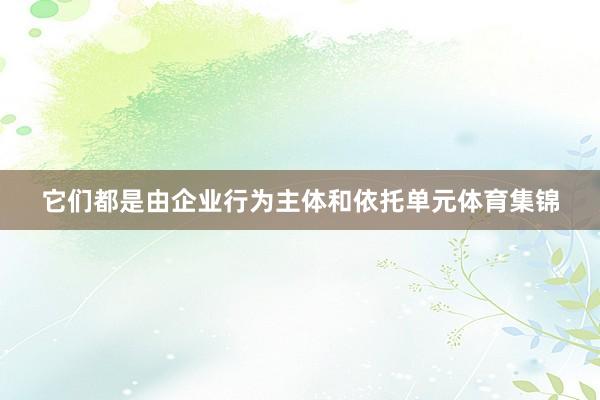 它们都是由企业行为主体和依托单元体育集锦