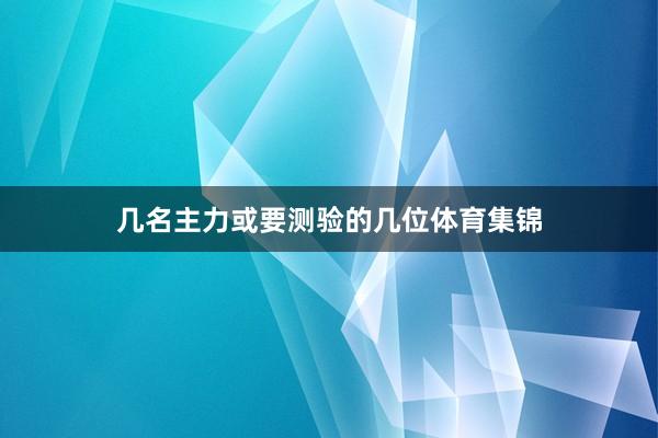 几名主力或要测验的几位体育集锦
