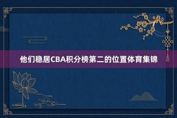 他们稳居CBA积分榜第二的位置体育集锦