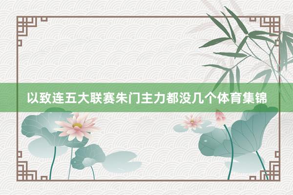 以致连五大联赛朱门主力都没几个体育集锦