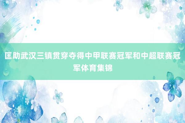 匡助武汉三镇贯穿夺得中甲联赛冠军和中超联赛冠军体育集锦