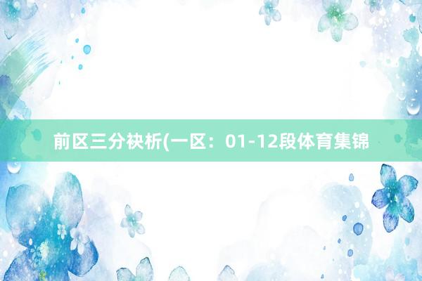 前区三分袂析(一区：01-12段体育集锦