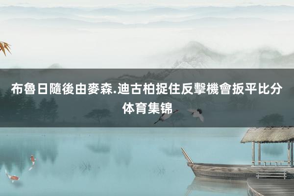 布魯日隨後由麥森.迪古柏捉住反擊機會扳平比分体育集锦
