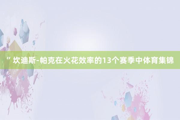 ”坎迪斯-帕克在火花效率的13个赛季中体育集锦