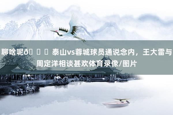 聊啥呢👀泰山vs蓉城球员通说念内，王大雷与周定洋相谈甚欢体育录像/图片