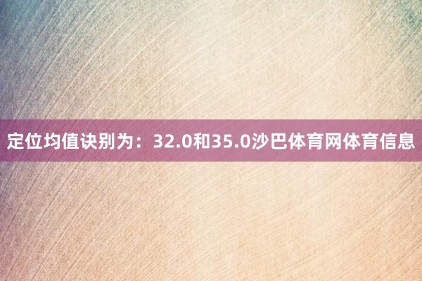 定位均值诀别为：32.0和35.0沙巴体育网体育信息