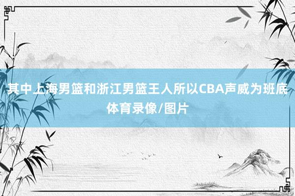 其中上海男篮和浙江男篮王人所以CBA声威为班底体育录像/图片