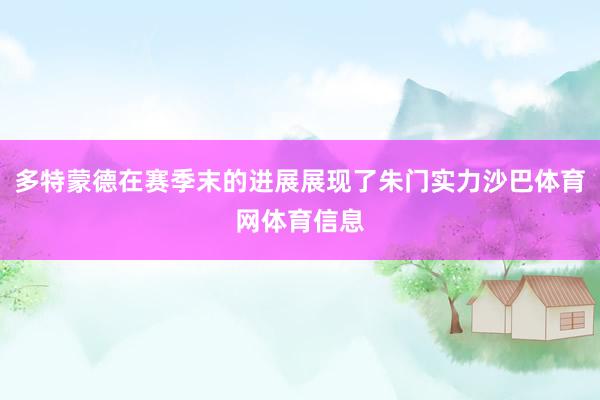 多特蒙德在赛季末的进展展现了朱门实力沙巴体育网体育信息