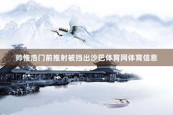 帅惟浩门前推射被挡出沙巴体育网体育信息