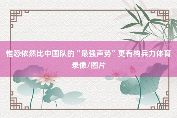 惟恐依然比中国队的“最强声势”更有构兵力体育录像/图片