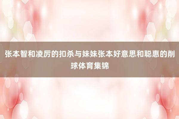 张本智和凌厉的扣杀与妹妹张本好意思和聪惠的削球体育集锦