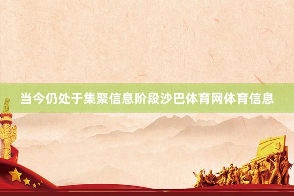 当今仍处于集聚信息阶段沙巴体育网体育信息