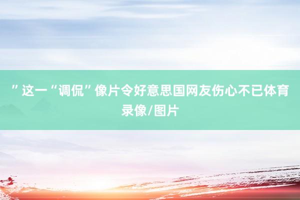 ”这一“调侃”像片令好意思国网友伤心不已体育录像/图片