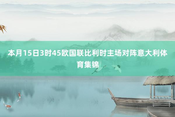 本月15日3时45欧国联比利时主场对阵意大利体育集锦