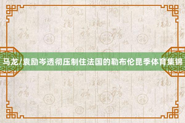 马龙/袁励岑透彻压制住法国的勒布伦昆季体育集锦