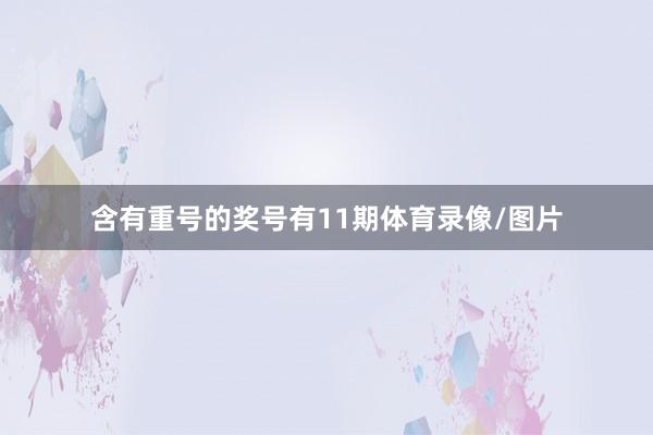 含有重号的奖号有11期体育录像/图片