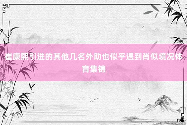 崔康熙引进的其他几名外助也似乎遇到肖似境况体育集锦