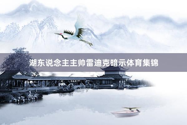 湖东说念主主帅雷迪克暗示体育集锦