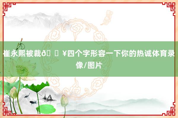 崔永熙被裁😥四个字形容一下你的热诚体育录像/图片