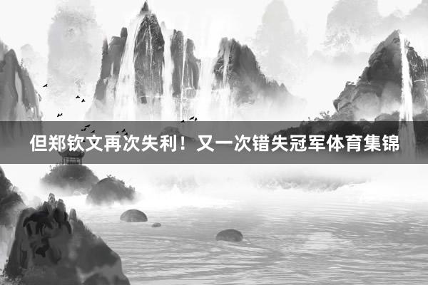 但郑钦文再次失利！又一次错失冠军体育集锦