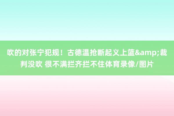 吹的对张宁犯规！古德温抢断起义上篮&裁判没吹 很不满拦齐拦不住体育录像/图片