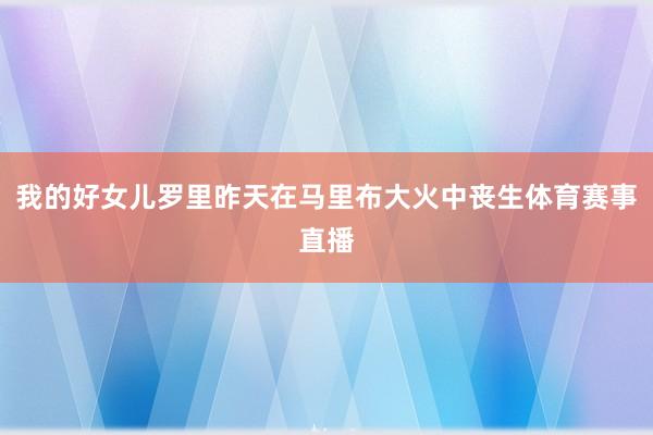 我的好女儿罗里昨天在马里布大火中丧生体育赛事直播