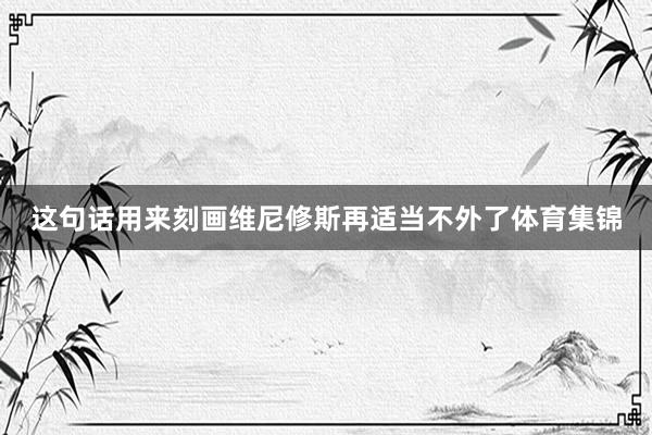 这句话用来刻画维尼修斯再适当不外了体育集锦