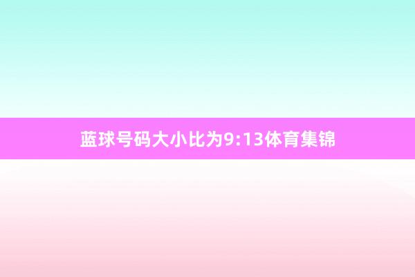 蓝球号码大小比为9:13体育集锦